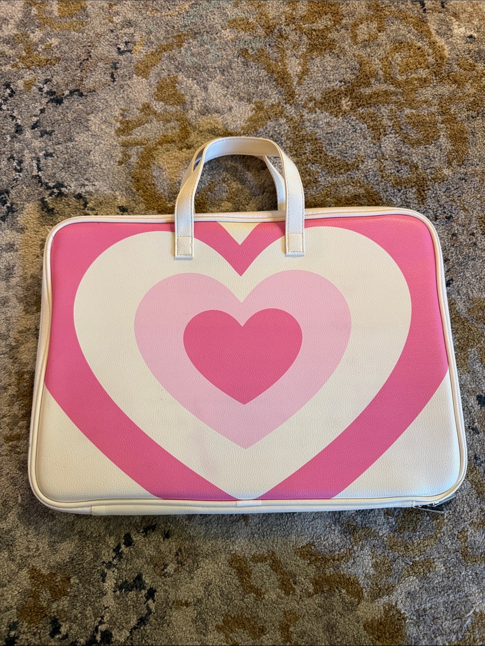 Urban Outfitters Pink and White Heart Wildflower Laptop Sleeve